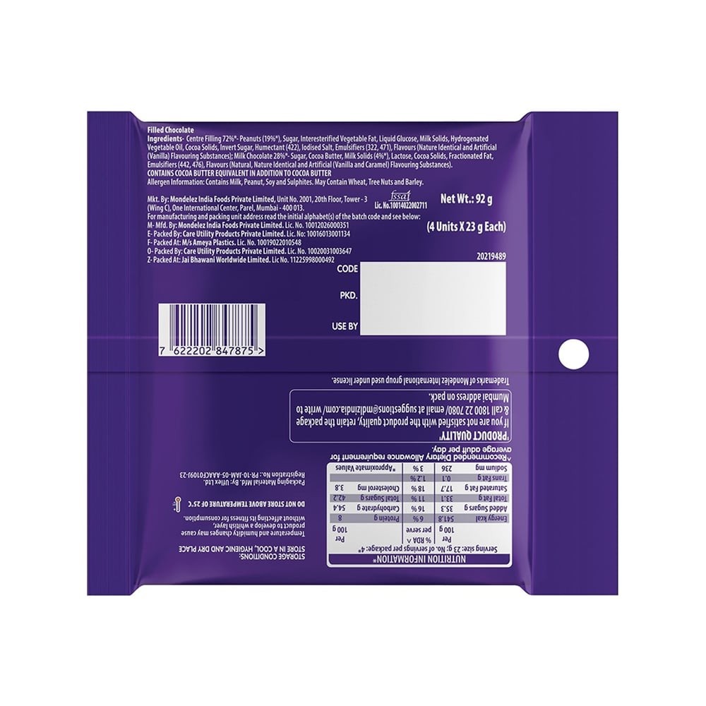Cadbury Fuse Filled Bar Chocolate Pack