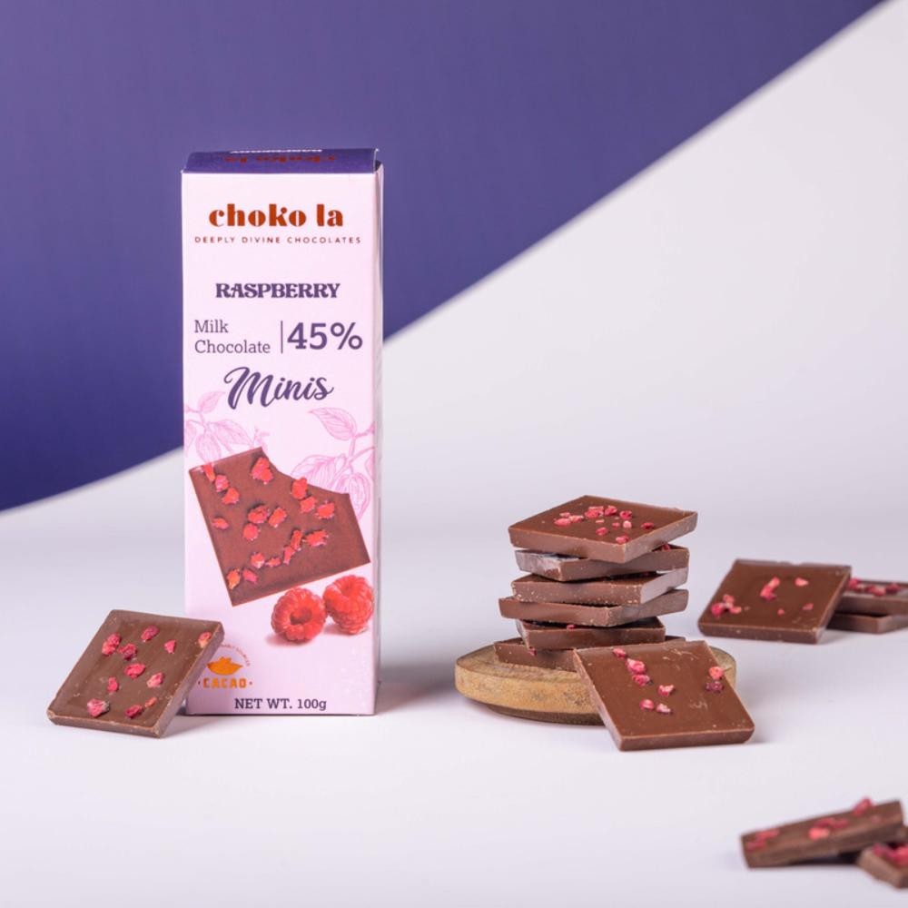 Choko La Raspberry Milk Chocolate Bar (45% Minis)