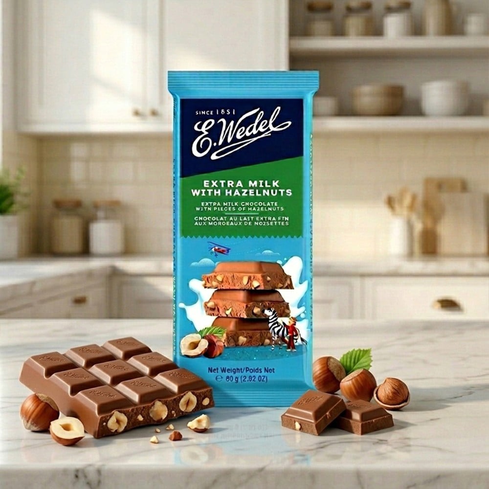 E.Wedel Extra Milk Chocolate Bar with Hazelnuts
