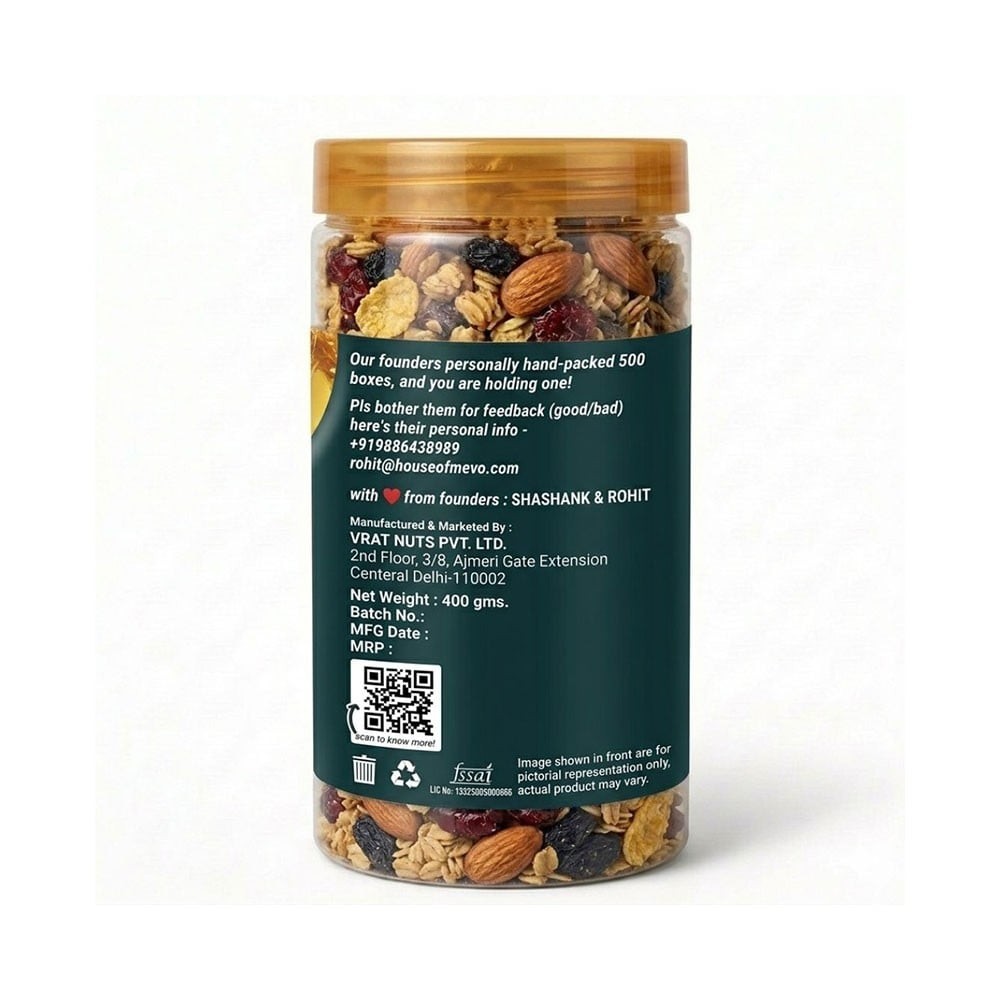 Mevo Muesli with 96% Fruits, Nuts & Seeds