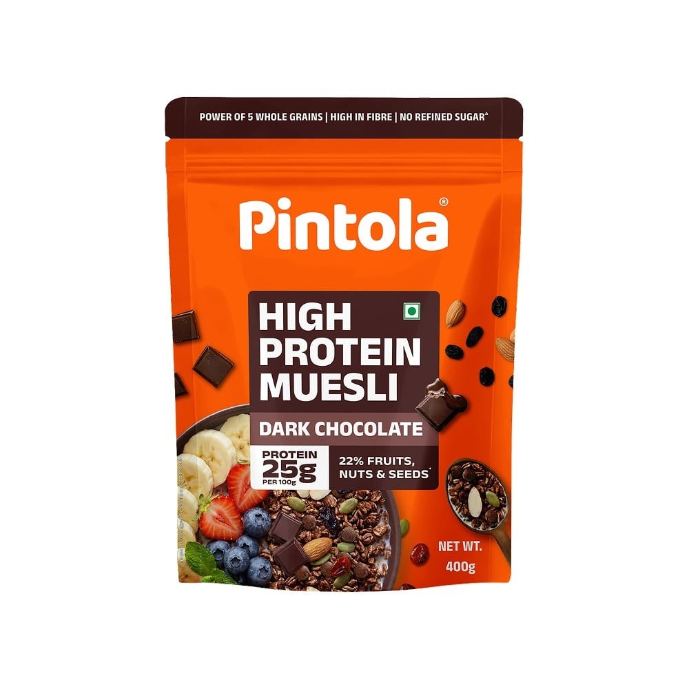 Pintola 25g High Protein Muesli Dark Chocolate & Cranberry