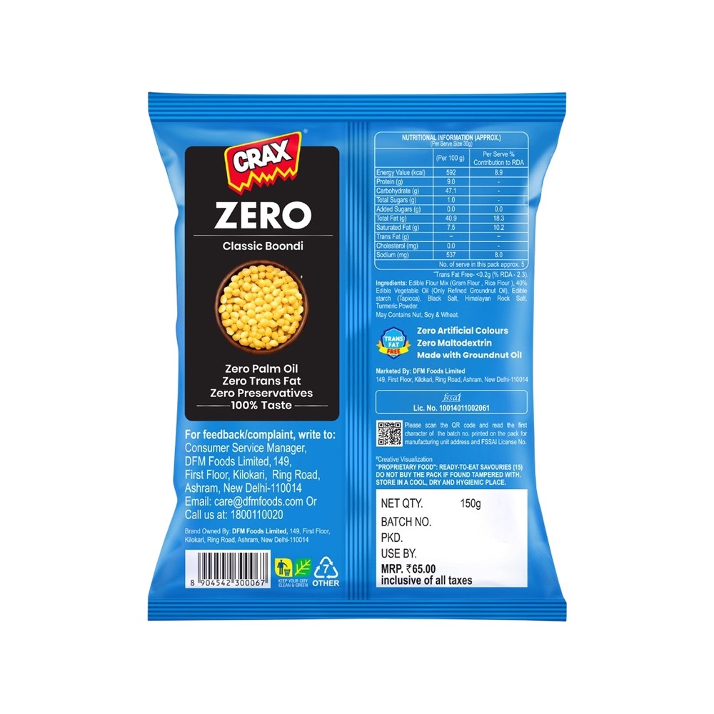 Crax Zero Classic Boondi Salted Namkeen