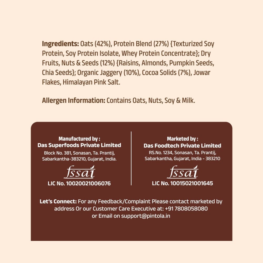Pintola High Protein Oats (Chocolate)