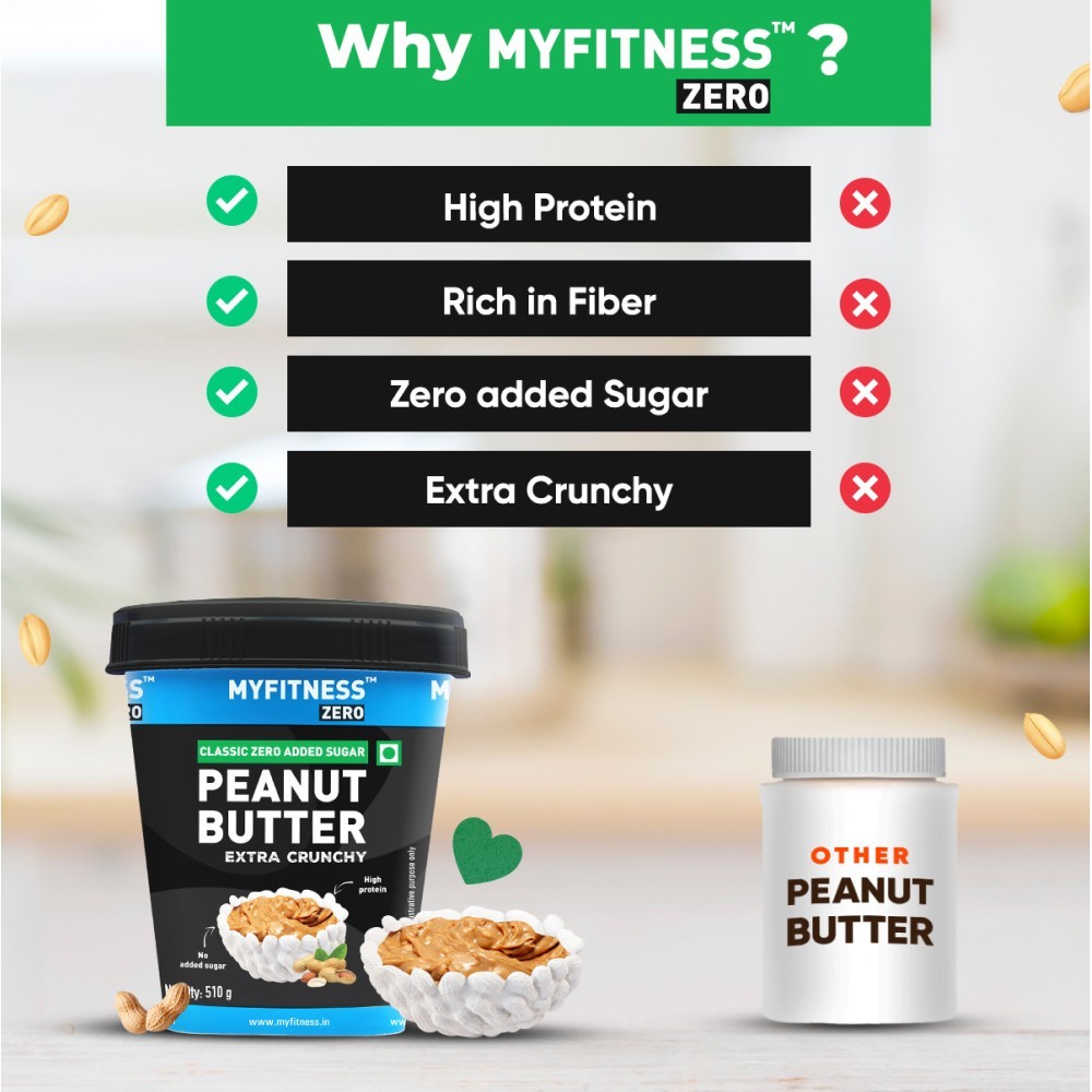 MyFitness Zero Added Sugar Crunchy Peanut Butter