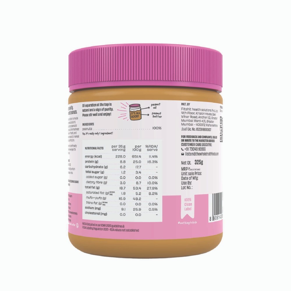 The Whole Truth Crunchy Unsweetened Peanut Butter