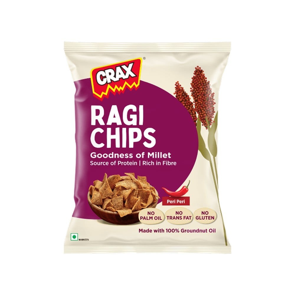 Crax Peri Peri Ragi Chips - Healthy Protein Snacks