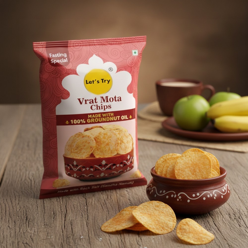 Let's Try Vrat Mota Chips / Aloo Chips