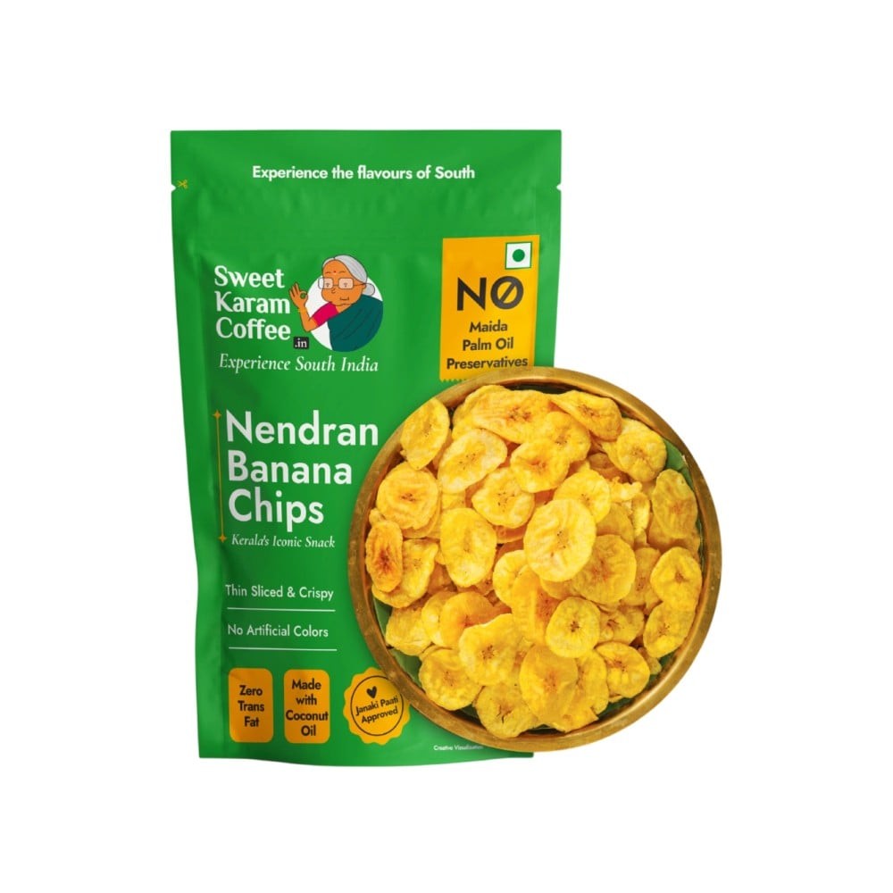 Sweet Karam Coffee Rock Salt Potato Chips +  Nendran Banana Chips Combo