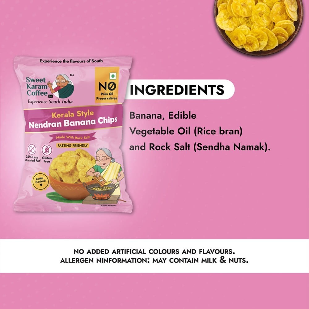 Sweet Karam Coffee Vrat Banana Chips (Rock Salt)