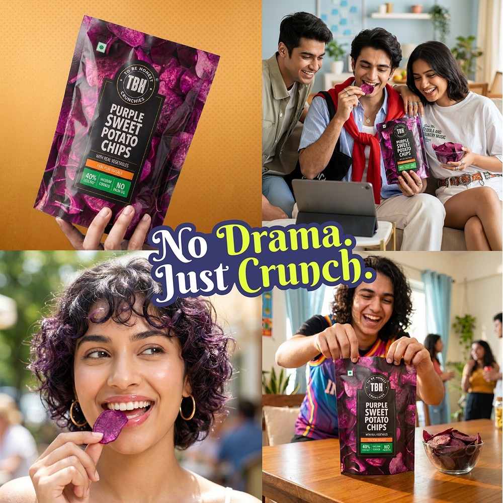 To Be Honest Purple Sweet Potato Chips with Pani Puri Masala