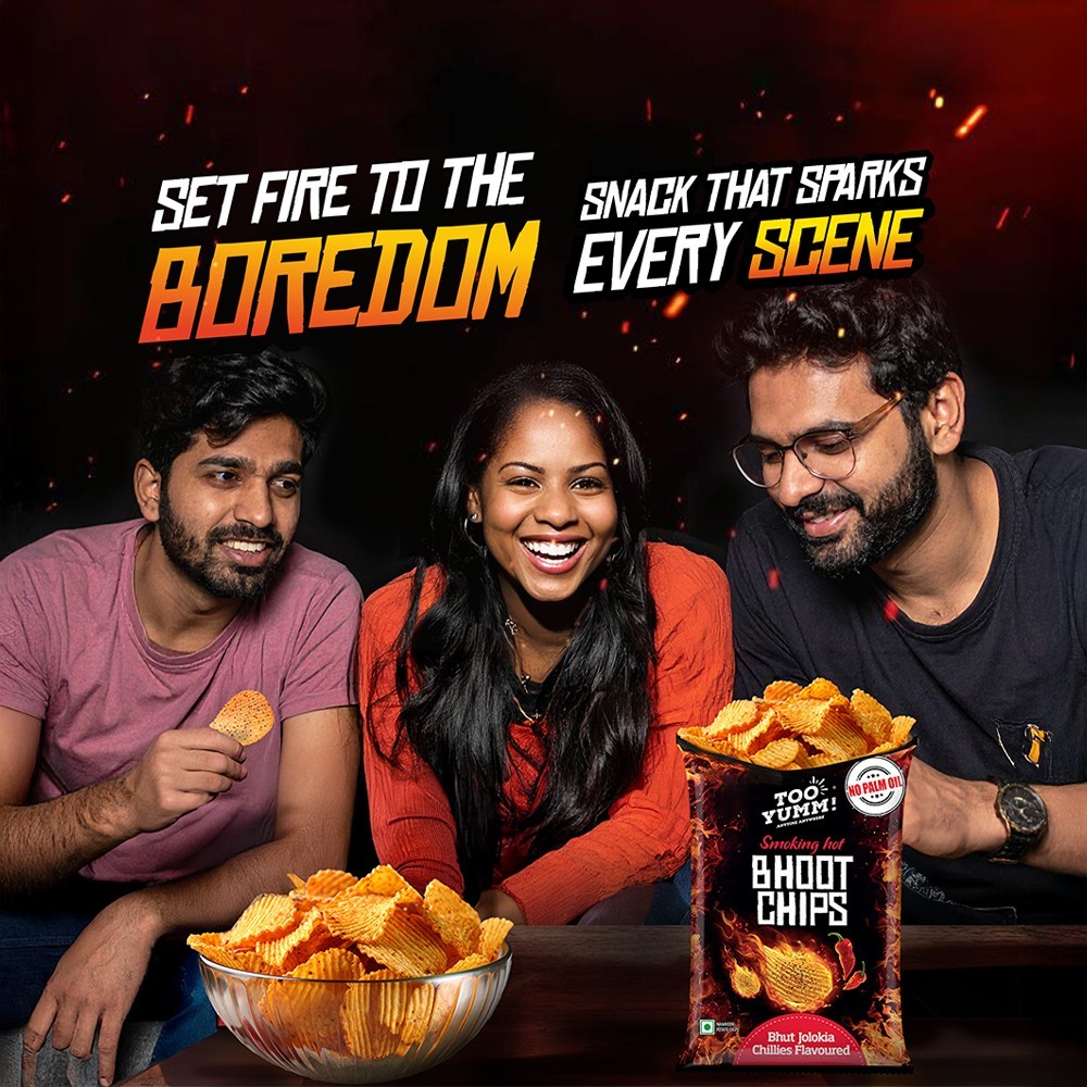Too Yumm Bhoot Potato Chips Spicy Chilli Snacks - Pack of 2