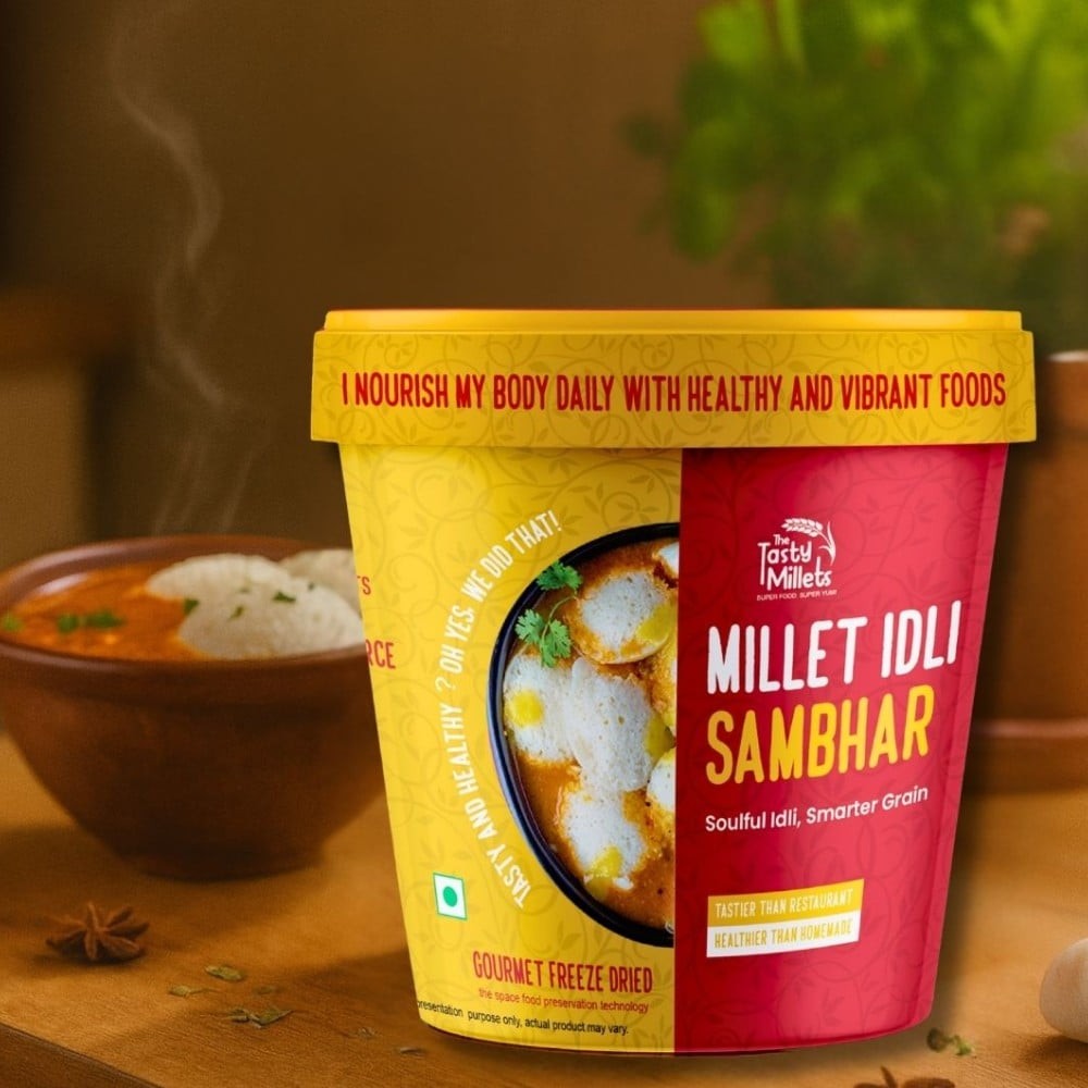 The Tasty Millets Ready to Eat Millet Idli Sambhar