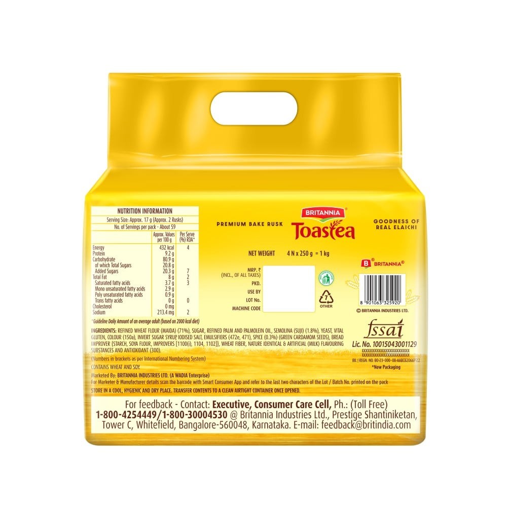 Britannia Toastea Premium Bake Rusk (1 kg)