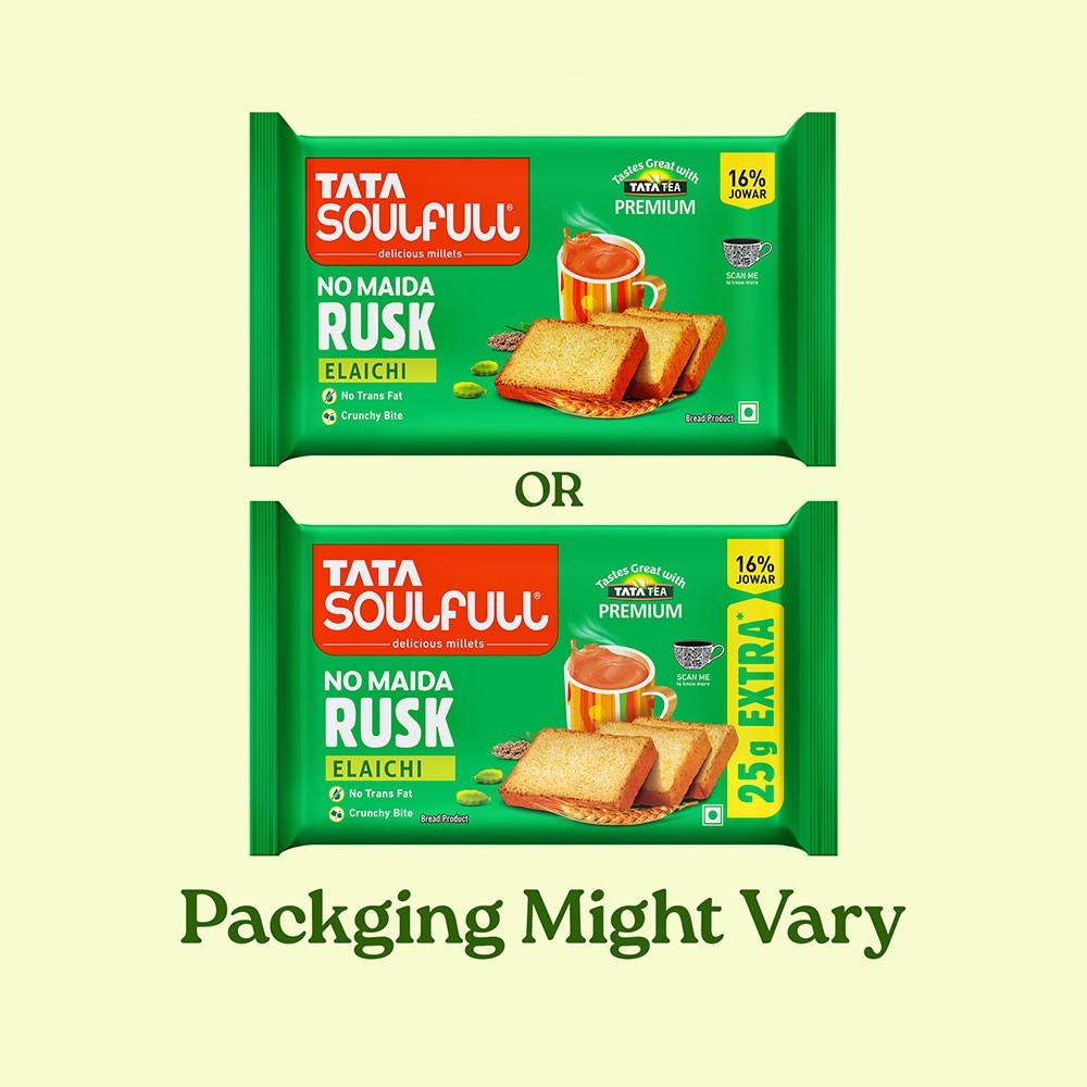 Tata Soulfull No Maida Elaichi Rusk (16% Jowar)