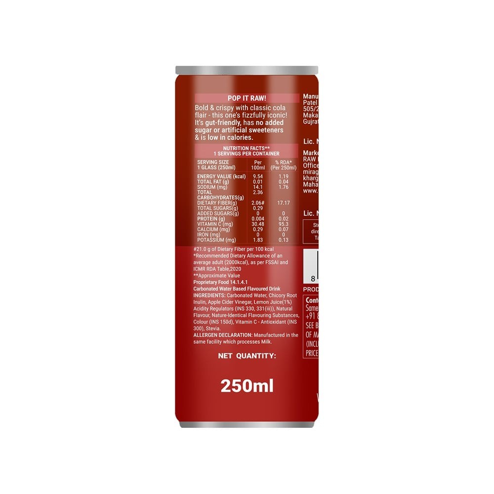 Raw Pressery Pop OG Cola Prebiotic Soda