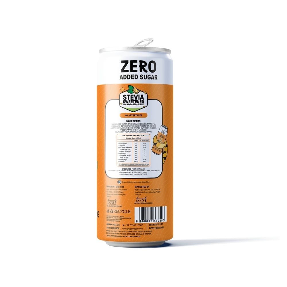 Tipsy Tiger Zero Sugar Orange Sparkling Lemonade