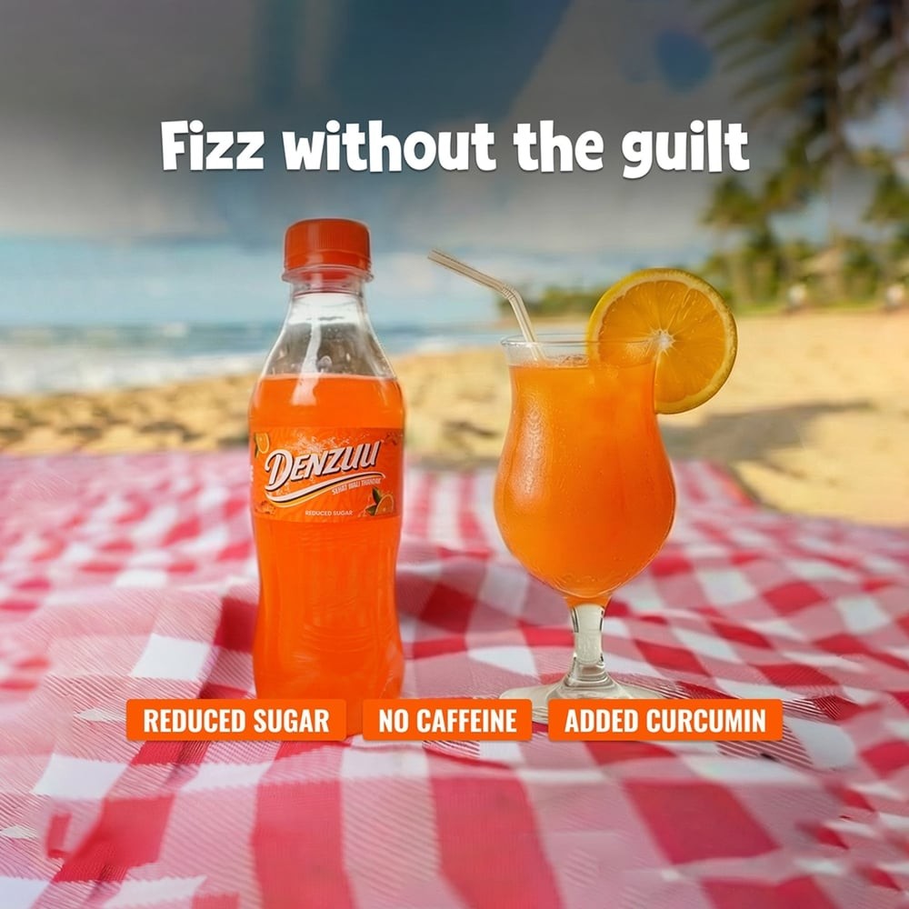 Denzuu Orange Soft Drink with Curcumin Extract